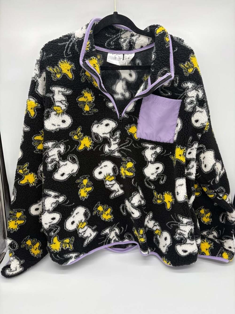 🐾 Peanuts Snoopy Fleece Pullover Size XL Black